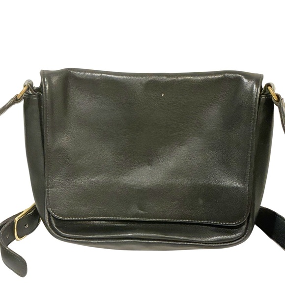 Coach New York Black Leather Medium Tote Vintage 327 Gold Hardware